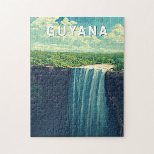 Guyana Illustratie Reis Kunst Vintage Legpuzzel