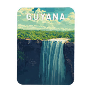 Guyana Illustratie Reis Kunst Vintage Magneet
