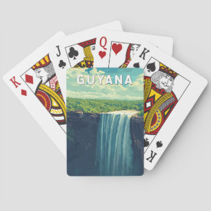Guyana Illustratie Reis Kunst Vintage Pokerkaarten