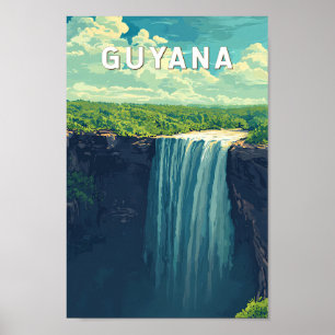 Guyana Illustratie Reis Kunst Vintage Poster