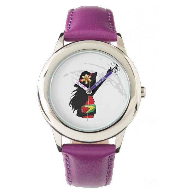 Guyana Meisje Kinder Horloge (Voorkant)