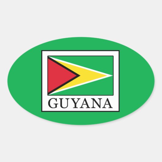 Guyana Ovale Sticker (Voorkant)