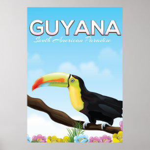 Guyana paradis sud-américain affiche de voyage