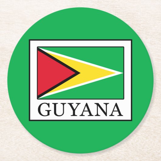 Guyana Ronde Kartonnen Onderzetter (Voorkant)