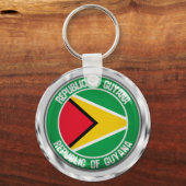 Guyana Round Emblem Sleutelhanger (Voorkant)