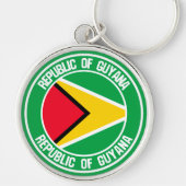 Guyana Round Emblem Sleutelhanger (Voorkant)