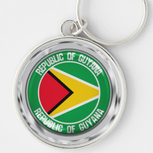 Guyana Round Emblem Sleutelhanger
