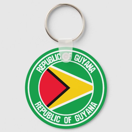 Guyana Round Emblem Sleutelhanger (Voorkant)
