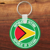 Guyana Round Emblem Sleutelhanger (Voorkant)