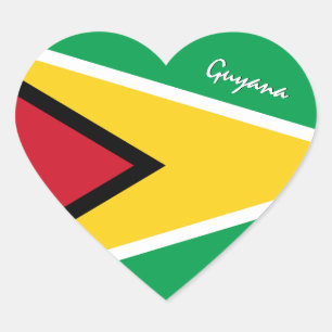 Guyana Sticker, hart, patriottische Guyanese vlag Hart Sticker