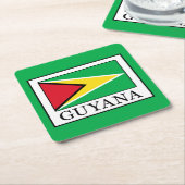 Guyana Vierkante Kartonnen Onderzetter (Schuin)