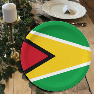 Guyana Vlag borden, partij, sport, Guyana Papieren Bordje