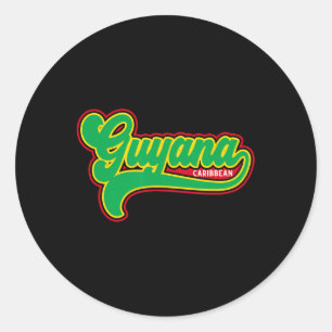 Guyana Vlag Guyanese Caribische Vakantie Cruise Cr Ronde Sticker