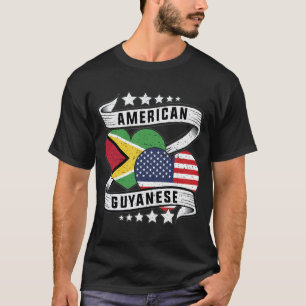 Guyana Vlag Half Guyanees Half Amerikaan T-shirt
