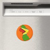 Guyana vlag kaart magneet (Insitu (Vaatwasser))