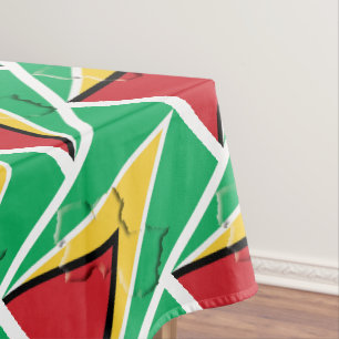 GUYANA Vlag Kaart Stijlvolle Patriottische Geometr Tafelkleed