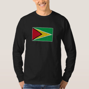 Guyana-vlag met Guyanese nationale kleuren T-shirt