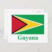 Guyana-vlag met naam briefkaart (Voorkant / Achterkant)