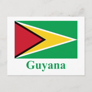 Guyana-vlag met naam briefkaart
