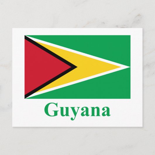 Guyana-vlag met naam briefkaart (Voorkant)