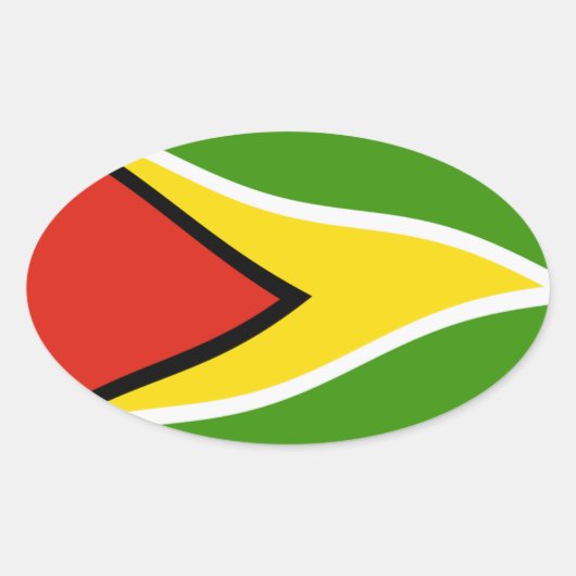 Guyana Vlag Sticker (Voorkant)
