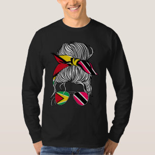 Guyana Vlag Trinidad&Tobago Volwassen Vrouwen Meis T-shirt