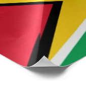 Guyana - Vlaggolven - Poster (Hoek)