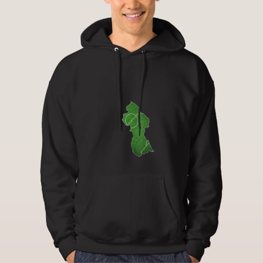 Guyana Voetbal Voetbalveld Hoodie (Voorkant)