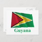 Guyana Waving Flag met naam Briefkaart (Voorkant / Achterkant)