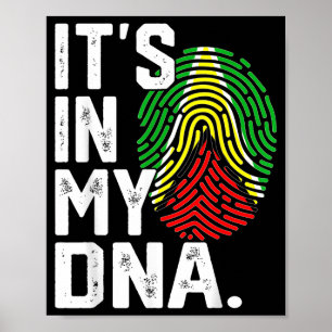 Guyana wortels vlag vingerafdruk grafisch patriott poster