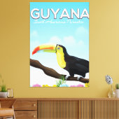 Guyana Zuid-amerikaans paradijsreisposter Canvas Afdruk (Insitu (Woonkamer))