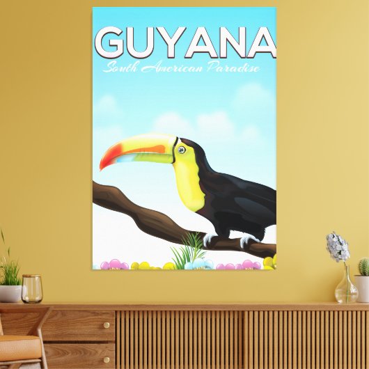 Guyana Zuid-amerikaans paradijsreisposter Canvas Afdruk (Insitu (Woonkamer))