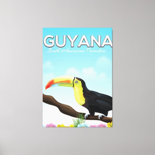 Guyana Zuid-amerikaans paradijsreisposter Canvas Afdruk (Voorkant)
