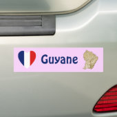 Guyane Flag Heart + Map Bumpersticker (Op auto)