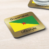 Guyane Flag+Text Onderzetter (Linkerzijde)
