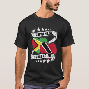 Guyanees en Trini half Trinidad half Guyana vlag T-shirt