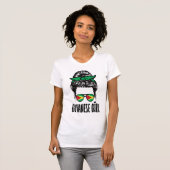 Guyanees Meisje Messy Haar Guyana Pride Patriottis T-shirt (Voorkant volledig)