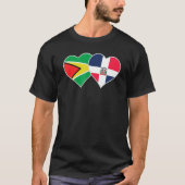Guyanese Dominican Flag Heart Guyana Dominican Rep T-shirt (Voorkant)