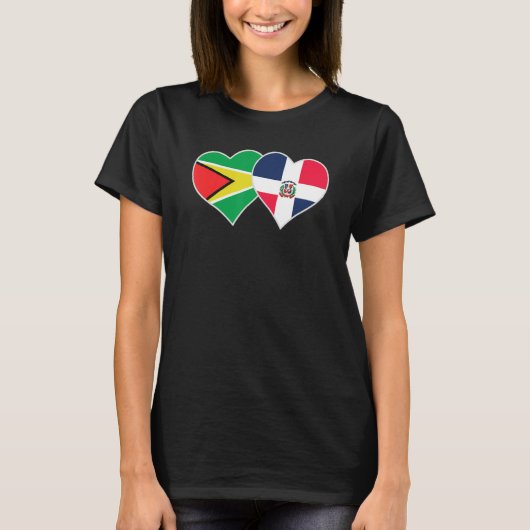Guyanese Dominican Flag Heart Guyana Dominican Rep T-shirt (Voorkant)
