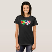 Guyanese Dominican Flag Heart Guyana Dominican Rep T-shirt (Voorkant volledig)