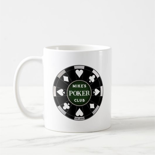 Guy's Gal's Poker Club Black Poker Chip Coffee Mug (Gauche)