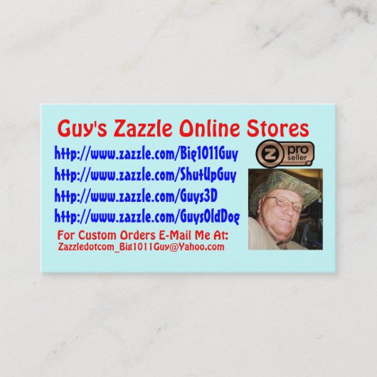 Guy's Zazzle Visitekaartje (Voorkant)