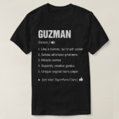 Guzman Name Definition Retro Family Funny  T-shirt (Design voorkant)