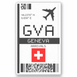 GVA Geneva Boarding Pass - Reizen naar Zwitserland Sticker