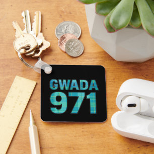 GWADA 971 Madras Caraïben Trots van Guadeloupe Sleutelhanger
