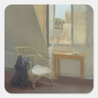 Gwen John- Een hoek van de Artiest's Room in Parij Vierkante Sticker