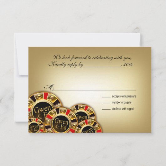 Gwen Las Vegas Casino Feest RSVP (Voorkant)