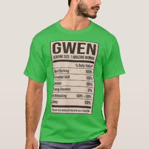 Gwen Nutrition Facts Name Nickname Alias Titel Fri T-shirt