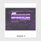 Gwen Prénom lila retro Sticker (Feuille)