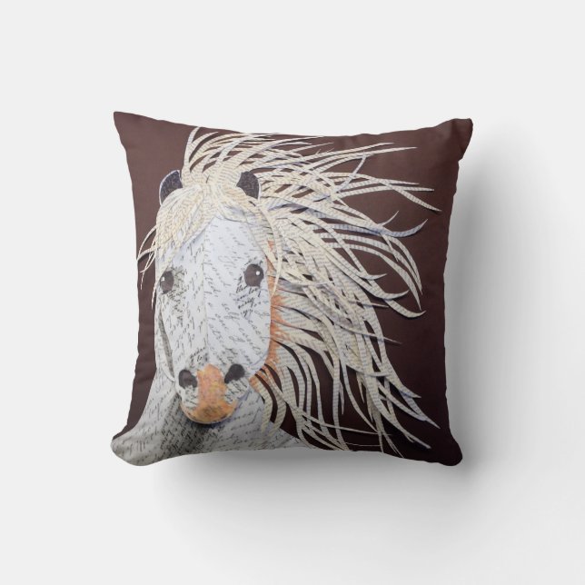 Gwnndelyn, coussin de collage de poney de gallois (Recto)